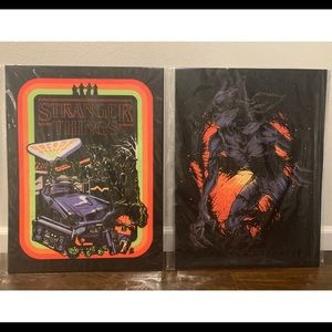 LIMITED Set 2 Stranger Things 18x24” Black Light Posters Pop Up in LA EXCLUSIVE